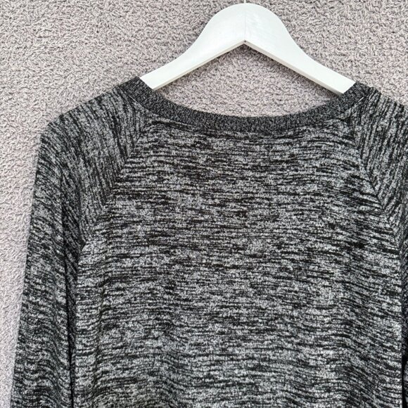 GAP Softspun Blouson Sleeve V-Neck Top Marled Marled Black - Picture 4 of 7